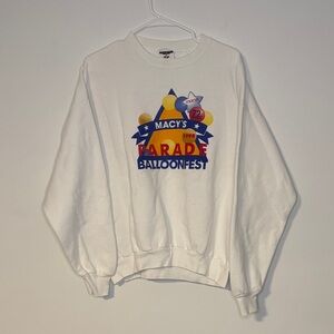 Vintage Macy's 1998 White Parade Balloonfest Crewneck Sweater Sz XL